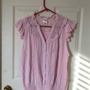 4/$20 No Boundaries Light Pink Lace Blouse